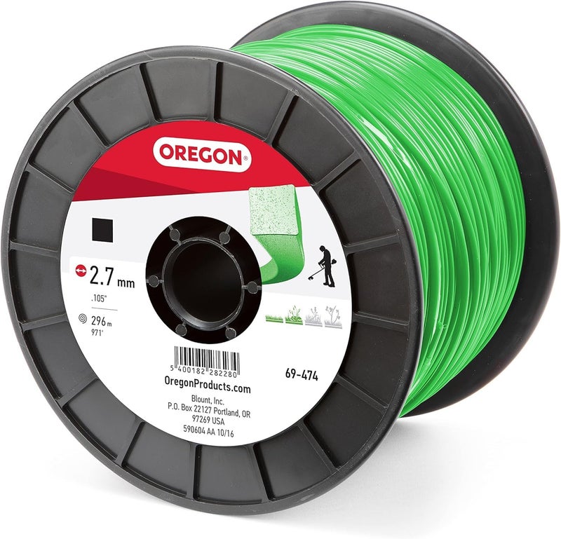 Oregon .105" Square String Trimmer Replacement Line for DIY Yard Work or Gardening, Universal Fit, All-Purpose, 5lb Spool, 971 Foot Length, Green (69-474) - Image 1