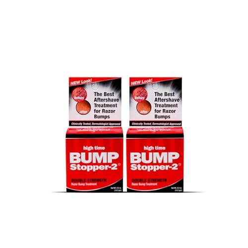 High Time Bump Stopper 2 Double Strength Ingrown Hair Cream for Face and Body | Aftershave Lotion for Men and Women | Razor Bump Balm | 0.5 OZ (2 Pack) - Image 1