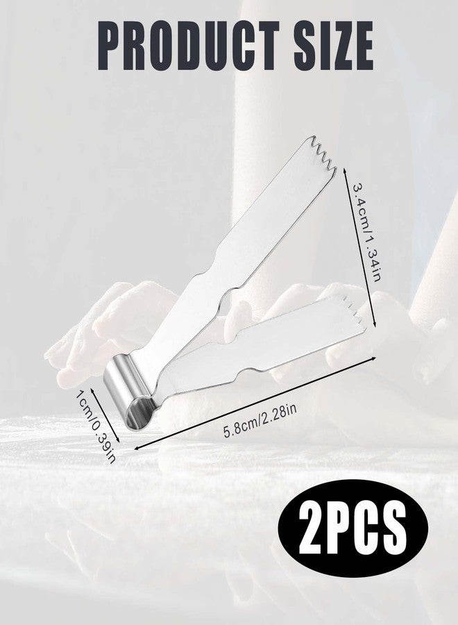 PEUTIER ملقطان للمعمول، 2.28 × 1.34 × 0.39 بوصة، ملقط معجنات من الفولاذ المقاوم للصدأ، أداة خبز وتشكيل كعك المعمول، لصنع كعك المعمول وتزيينه وإغلاقه وتشكيل قشرة الفطيرة. - Image 2