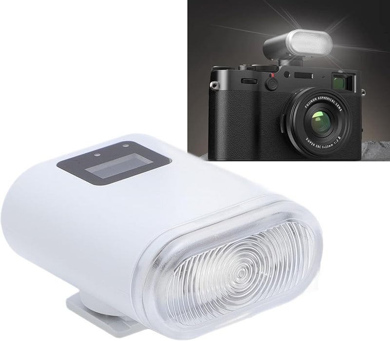 كاميرا بيضاء USB-C قابلة لإعادة الشحن فلاش كاميرا حامل حذاء ساخن ضوء LED 5600K 8 مستويات سطوع - Image 3