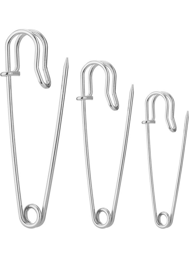 Premify Strong Safety Pins For Clothes, Large Safety Pins, 60  Pieces Heavy Duty Carpet Pins, 1.5, 1.8, & 2 Inch Kilt Pins, Stainless Steel Large Safety Pins For Blankets Crafts Skirts Kilts Brooch Making - Image 1