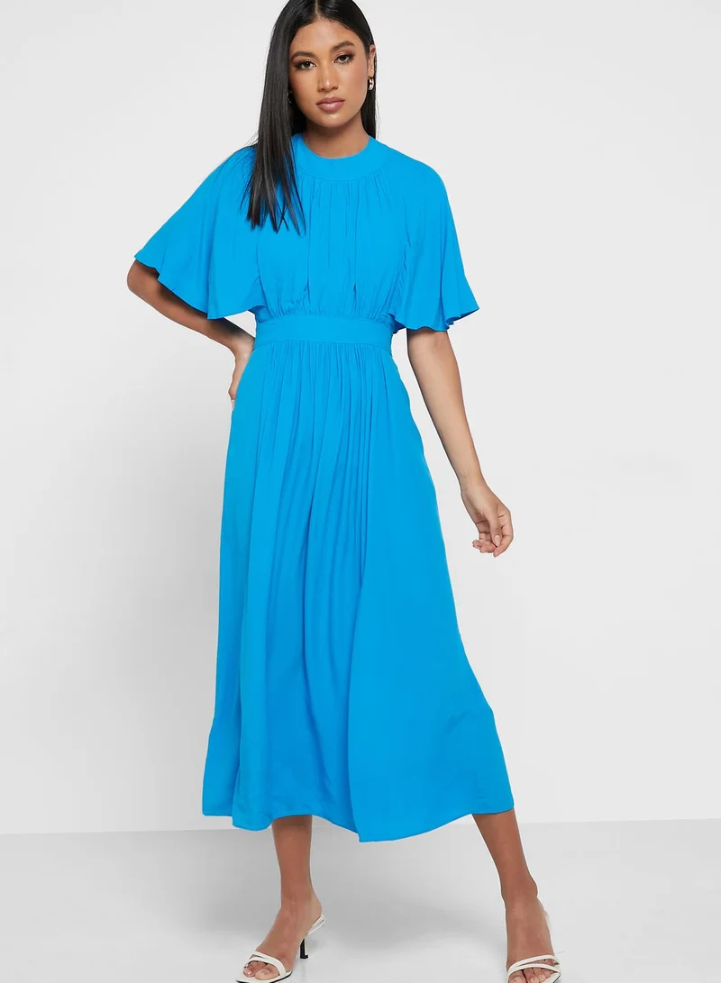 WHISTLES Crew Neck Cape Sleeve Dress
