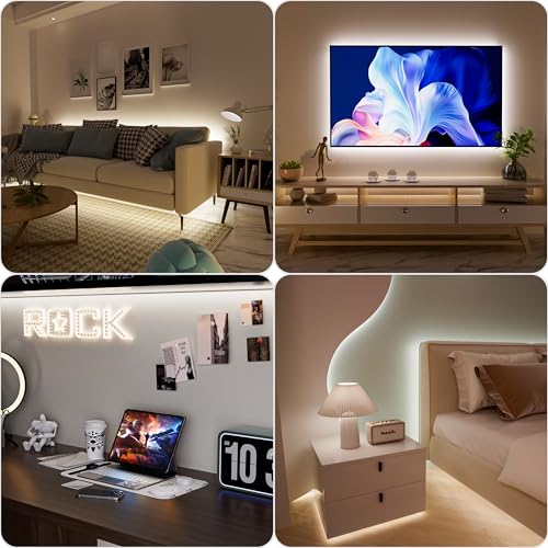 PAUTIX 5V USB LED Strip Light 6.56ft/2m, 640LEDs 1200lm Dimmable COB LED Strip 6000K Daylight White CRI90+ USB Powered Backlight for Sewing Machine,Mirror, Cabinet, Wardrobe, DIY Lighting Project - Image 5
