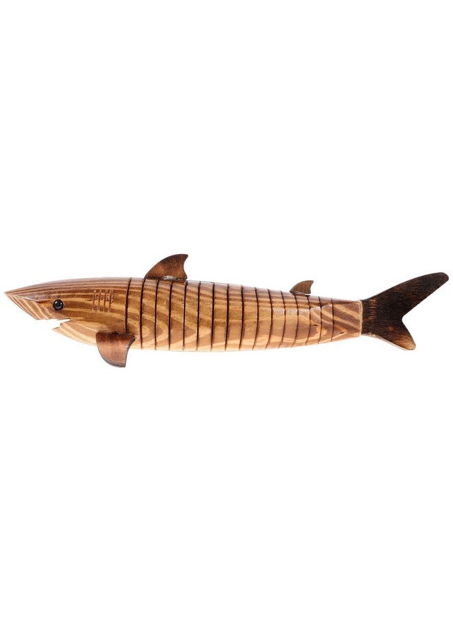 Garneck Wooden Shark Unfinished 3D Printed Shark Wiggle Animal Sculpture - Flexible Fish Model for Girls & Boys - Image 1
