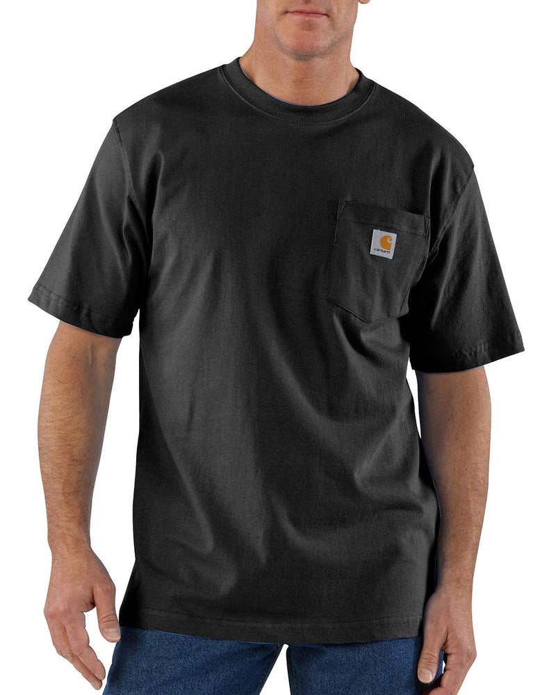 Carhartt mens Loose Fit Heavyweight Short-sleeve Pocket T-shirt work utility t shirts, Black, 5X-Large US - Image 3