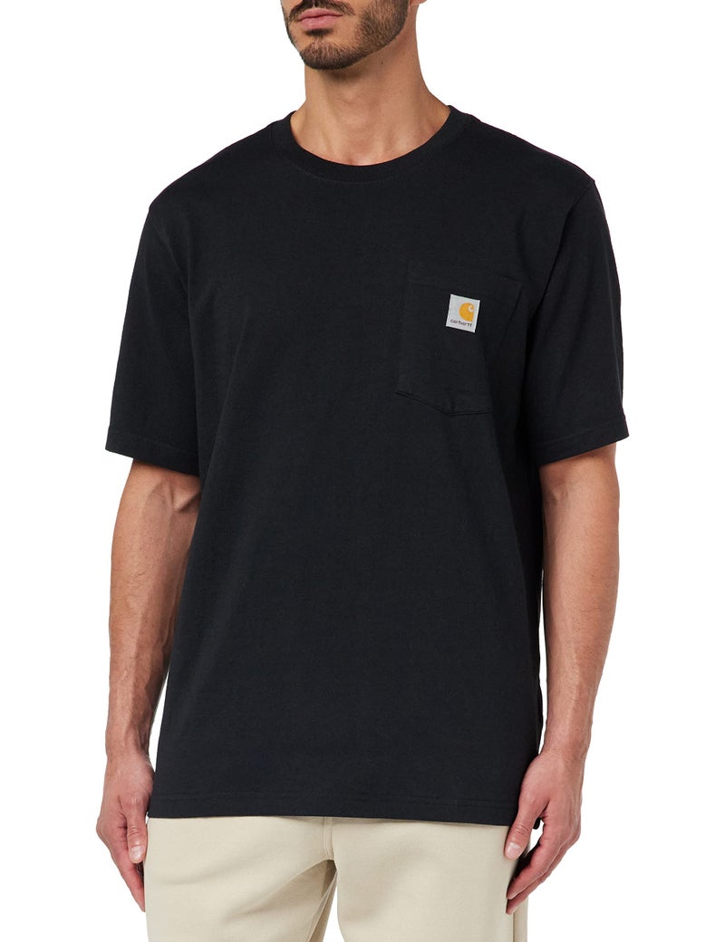 Carhartt mens Loose Fit Heavyweight Short-sleeve Pocket T-shirt work utility t shirts, Black, 5X-Large US - Image 1
