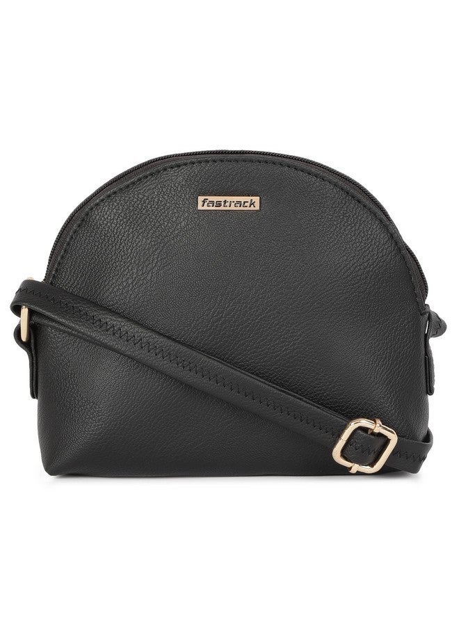 Fastrack Women‚Äôs Round Casual Everyday Sling Bag For Women (Pearl Black) - Image 1