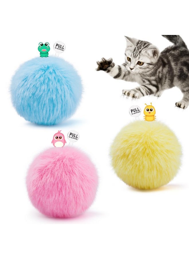 Potaroma Potaroma Chirping Cat Toys Balls with SilverVine Catnip, Upgraded, 3 Pack Fluffy Interactive Cat Kicker, 3 Lifelike Animal Sounds, Kitty Kitten Catnip Exercise Toys  - Image 1