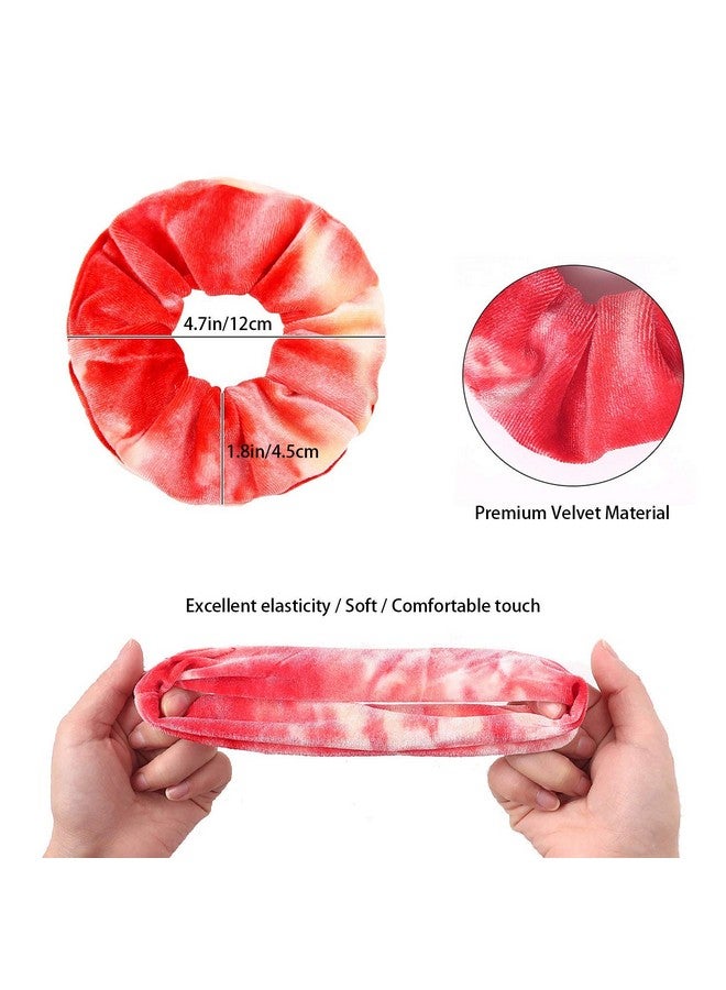 ZOCONE Tie Dye Scrunchies 15 Pcs Velvet Scrunchies For Hair In Gradient Color Soft Rainbow Scrunchy Ponytail Holder Hair Accessories Elastic Hair Bands For Women Girls Tie Dye Party Favors - Image 2