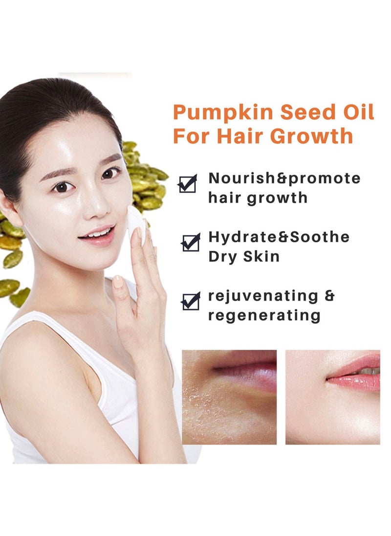 Lanthome - Pumpkin Seed Oil, Multi-Activity Non-Sticky Eyelashes Growth Serum for Repairing and Thickening Hair, Nourishing Dry Skin and Densifying Eyelashes, Hair Treatment Essence for Unisex, 60ml - Image 1