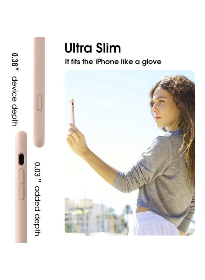 Compatible with iPhone 7/8 Plus Case 5.5 Inch Slim Liquid Silicone 4 Layers Soft Gel Rubber Shockproof Protective Phone Case with Anti Scratch Microfiber Lining (Pink Matte) - Image 5