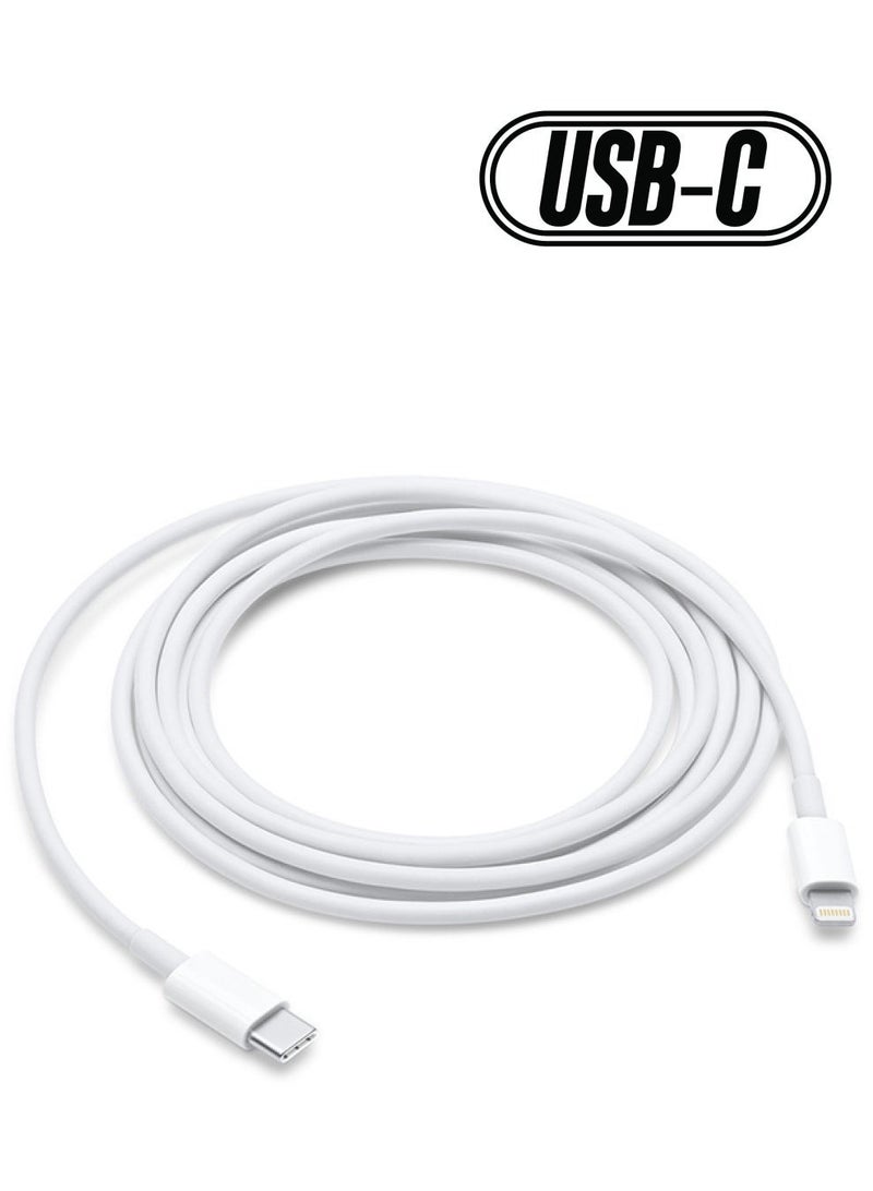 Apluynm USB-C To Lightning Cable - 2 Meter White - Image 1