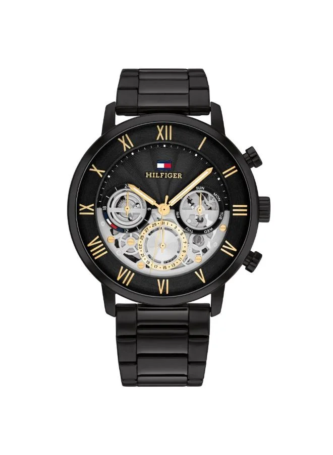 TOMMY HILFIGER Quartz Analogue Watch with Black Stainless Steel Bracelet