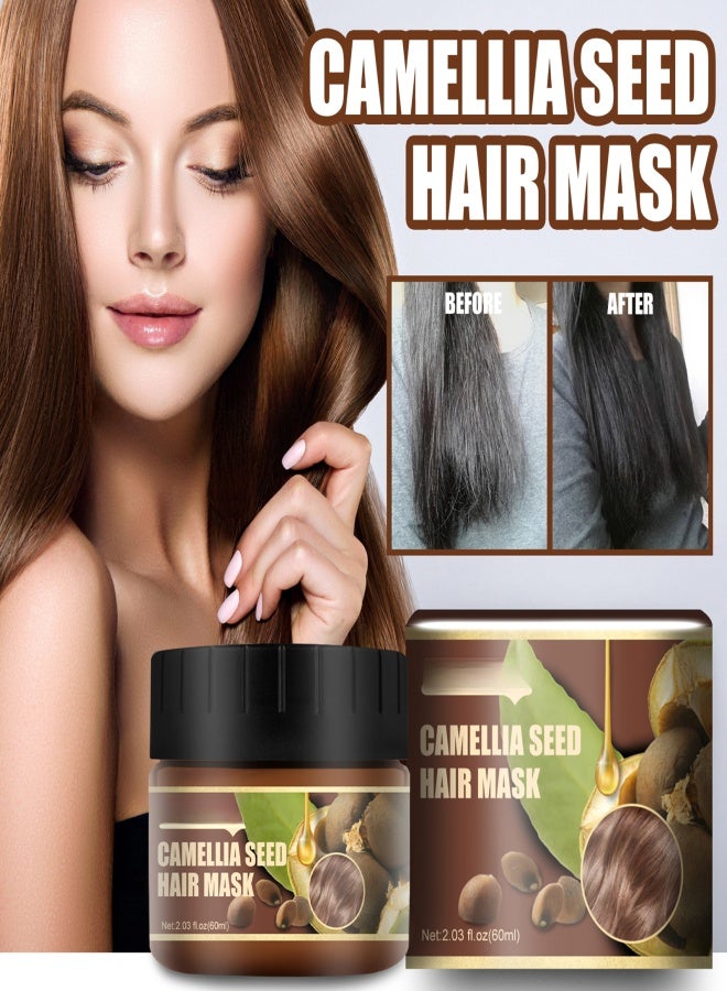 إيلهو قناع الشعر ببذور الكاميليا من إيلهو، 60 مل، يغذي جذور الشعر ويعتني بفروة الرأس الحساسة للشعر الجاف والمجعد، ويعيد الحيوية للشعر خلال فصل الشتاء - Image 4