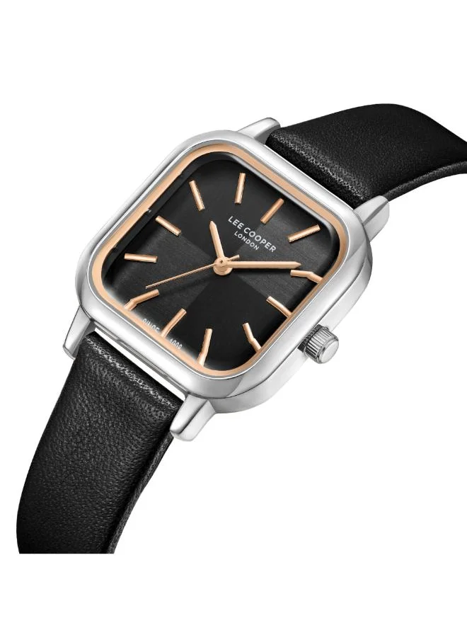 Lee Cooper Women's Analog Display Watch With Black Leather Strap - LC08152.351