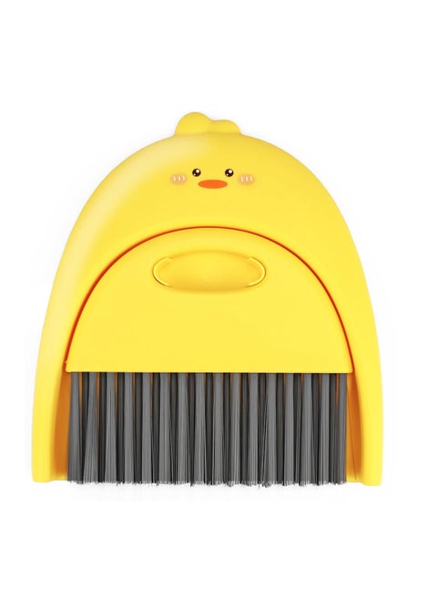 Small Broom and Dustpan Set, Cute Little Yellow Duck Hand Mini Broom and Dustpan Set, Dustpan and Brush Set, Small Dustpan Mini for Tabletop Debris