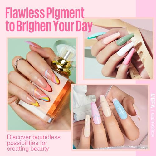 MEFA 60 Pcs Gel Nail Polish Kit with U V Light, 32 Colors Classic Popular Nail Kit Soak Off Nail Polish Gel Set with Matte/Glossy Base Top Coat Easter Decorations Manicure Tools Gifts for Women - Image 3