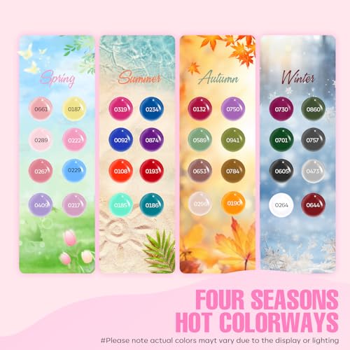 MEFA 60 Pcs Gel Nail Polish Kit with U V Light, 32 Colors Classic Popular Nail Kit Soak Off Nail Polish Gel Set with Matte/Glossy Base Top Coat Easter Decorations Manicure Tools Gifts for Women - Image 2