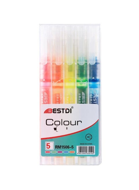 5-Piece Pastel Highlighter Multicolour 134mm