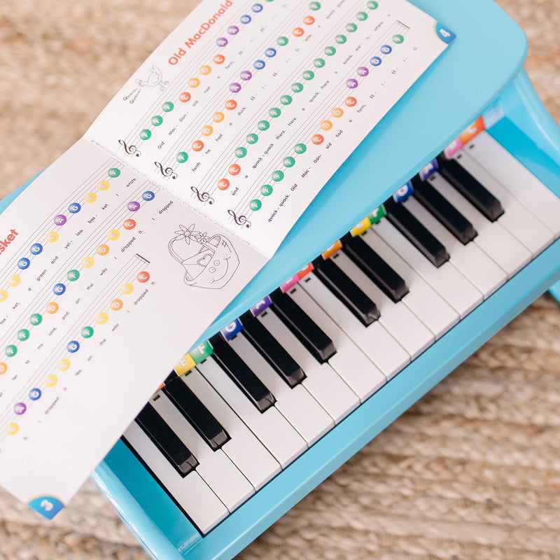 Melissa & Doug Learn-to-Play Piano with 25 Keys and Color-Coded Songbook - Blue - Image 4