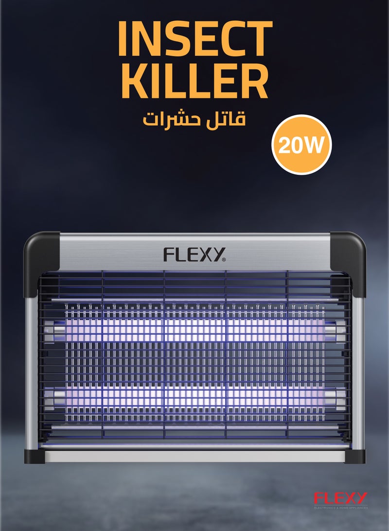 FLEXY 20W Insect Killer - Professional UV Mosquito Lamp, 70-Thick Insulated Aluminum, High-Voltage Output, Safe for Parents and Babies, Eliminates a Variety of Insects Efficiently - Image 2