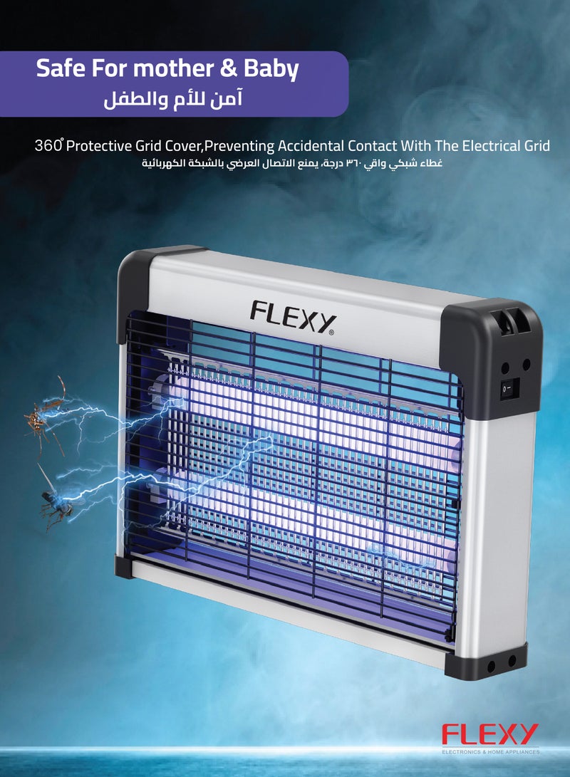 FLEXY 20W Insect Killer - Professional UV Mosquito Lamp, 70-Thick Insulated Aluminum, High-Voltage Output, Safe for Parents and Babies, Eliminates a Variety of Insects Efficiently - Image 4