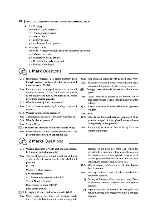 Oswaal ISC Question Bank Class 11 Physics Previous 10 Years Solved Papers Chaptewise & Topicwise Book (For 2023 Exam)  - Image 4