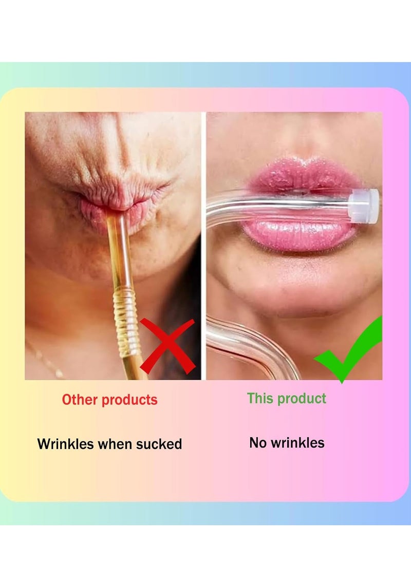 Rightsure - Clear Glass Special Shape Straw Set, 2 Straws, 1 Cleaning Brush for Easy Clean Drinking - Perfect for 32 20oz Glasses - Image 1