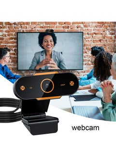 USB Webcam, 1080P HD Driver-Free USB Camera for Live Broadcast, Wide Viewing Angle Laptop Webcam, Autofocus Webcamera for Computer, Adjustable Webcam with Clear Stereo Audio HD Light for Skype Zoom