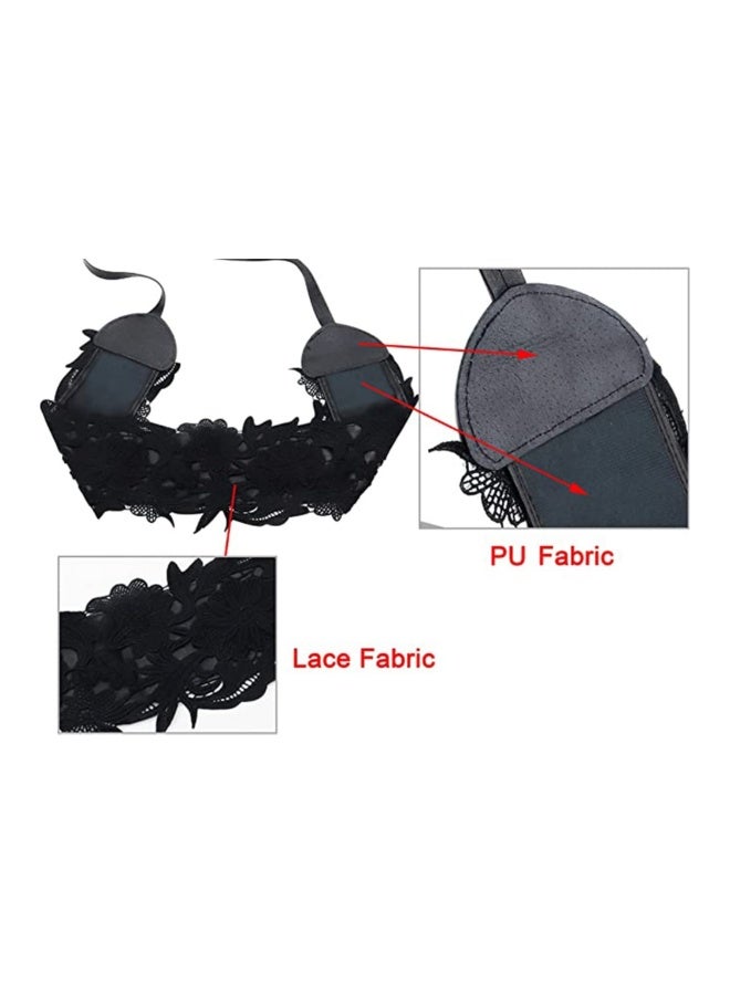 Women's Lace Waist Belt Wide Faux Leather Bow Tie Corset Belts Elastic Wrap Around Bands - Image 3