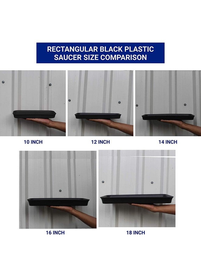 TrustBasket UV Treated Rectangular Bottom Tray(Plate/Saucer) Suitable for 16 inch Rectangular Plastic Pot - Black Color - Set of 6 | Heavy Duty Highly Durable Plant saucerGamla for Indoor Home Decor & Outdoor Balcony Garden - Image 4