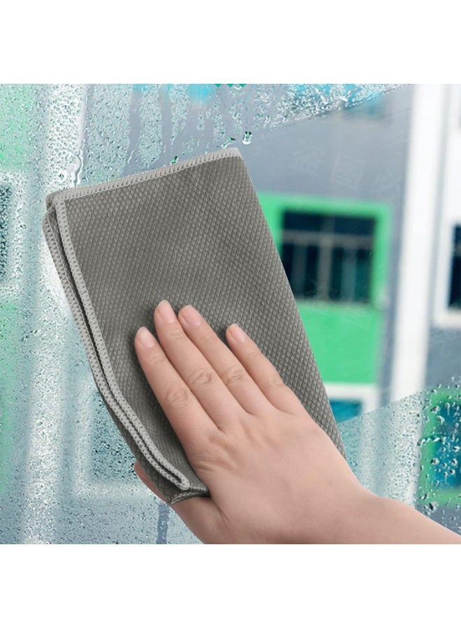 Sinland SINLAND Microfiber Glass Cleaning Cloth Streak Free, 6PK, Lint Free Cleaning Cloths for Window, Car Windows, Mirrors, and Stainless Steel, Glass and Window Cleaner 16x16 Inch Grey - Image 3