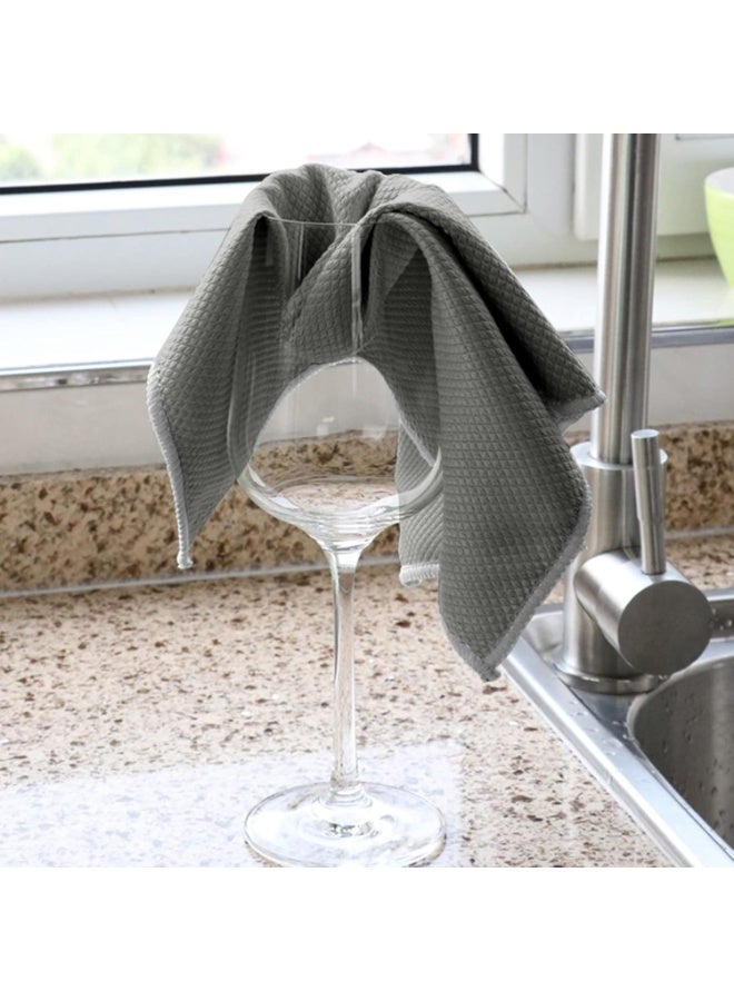 Sinland SINLAND Microfiber Glass Cleaning Cloth Streak Free, 6PK, Lint Free Cleaning Cloths for Window, Car Windows, Mirrors, and Stainless Steel, Glass and Window Cleaner 16x16 Inch Grey - Image 2