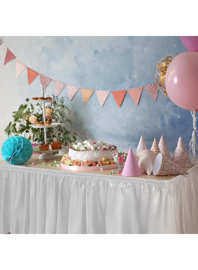 DecorRack Table Skirt, 29 in x 14 ft -BPA Free- Plastic Tableskirt, Disposable, Reusable, Rectangular Tablecloth Skirt, White (1 Pack) - Image 4