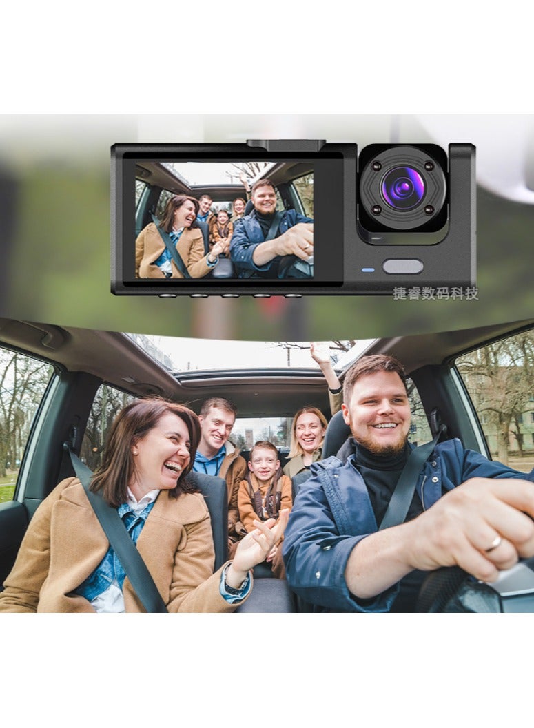 AROAQ driving Camera With Three Recordings And Three Lenses 1080P HD Car Interior And Exterior Car Monitoring - Image 4