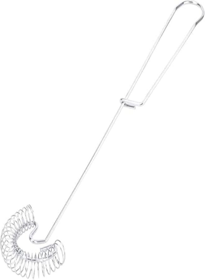 Spaceshoop Egg Whisk Stainless Steel Beater Handheld Milk Frother Foamer Foaming Creamy Mixer Spring Sauce Blender (Silver)