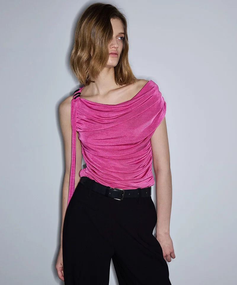 ابيكول Side Brooch Asymmetric T-Shirt