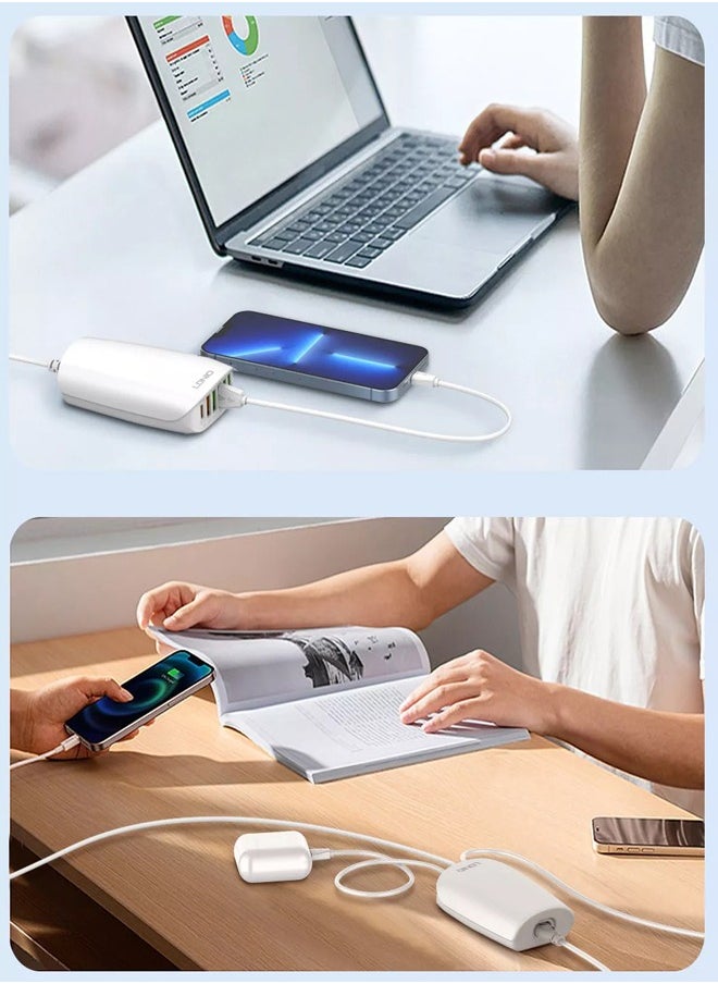 65W Charger 6 USB Ports Desktop Charging Station Multi function Chargers PD QC3.0 Super fast charger with 1.5m power cord White - pzsku/Z320728C9C642F82565FEZ/45/_/1738578190/9634be3c-fea2-4249-855e-053198a6c0c4