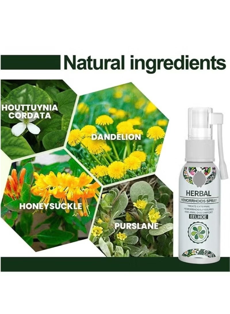 EELHOE Natural Hemorrhoid Relief Spray (3PCS) – 100% Herbal Formula for Fast Soothing & Healing of Internal and External Hemorrhoids - Image 3
