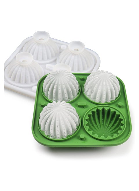 Ice Cube Tray, Makes Beautiful Cactus Shape Round Ice Balls, This Silicone Ice Tray Has Built In Funnels, Easy to Fill and Release Ice Mold, Bpa Free Ice Maker Tray, Ice Trays for Freezer
