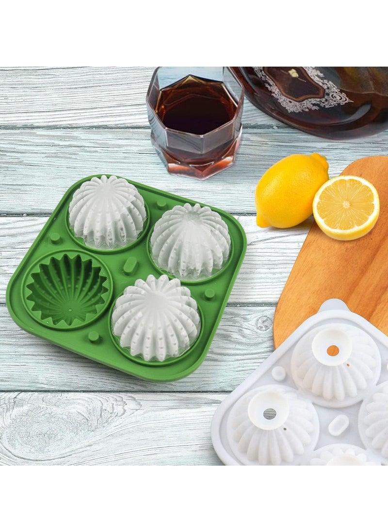 Ice Cube Tray, Makes Beautiful Cactus Shape Round Ice Balls, This Silicone Ice Tray Has Built In Funnels, Easy to Fill and Release Ice Mold, Bpa Free Ice Maker Tray, Ice Trays for Freezer