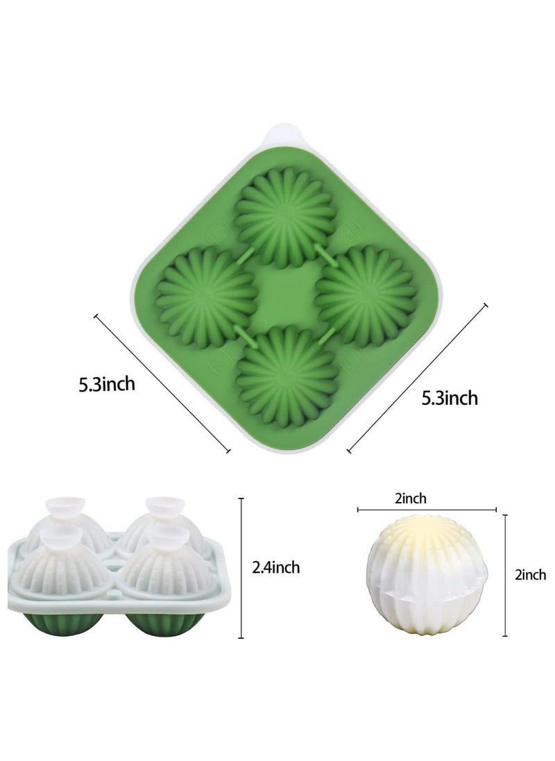 Ice Cube Tray, Makes Beautiful Cactus Shape Round Ice Balls, This Silicone Ice Tray Has Built In Funnels, Easy to Fill and Release Ice Mold, Bpa Free Ice Maker Tray, Ice Trays for Freezer