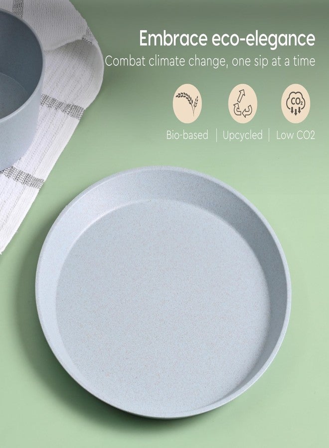 Eha Earth Friendly Round Plates for Kids | 8 inch | Breakfast Plates | Unbreakable Dinner Plates Set | Made with Rice Husk | Microwave Safe Plates | Plate Set of 4 | Multicolor - Image 3