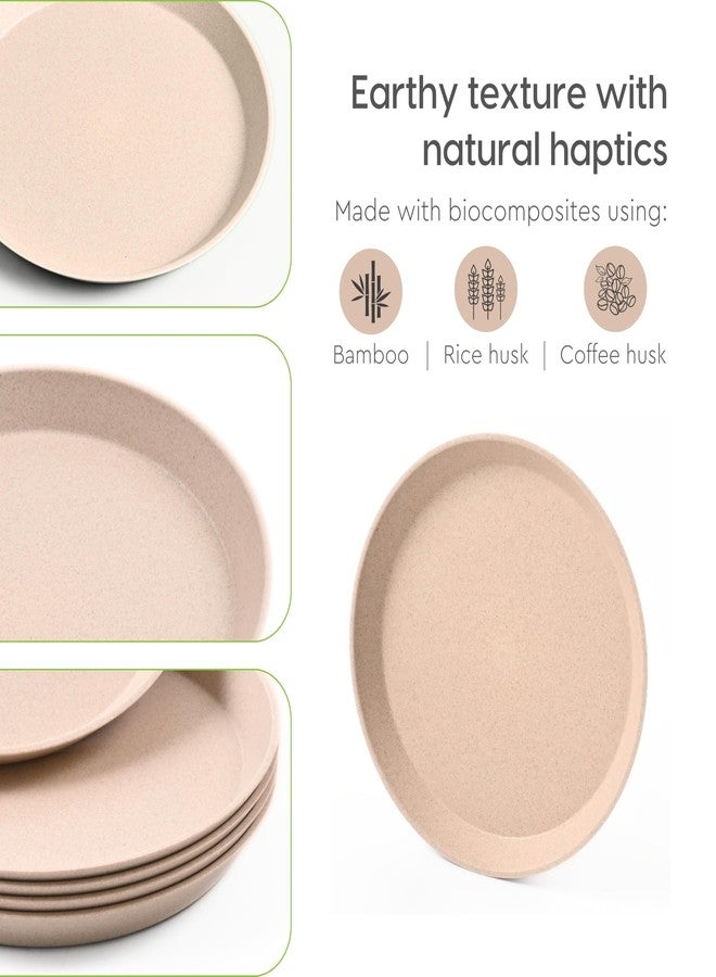 Eha Earth Friendly Round Plates for Kids | 8 inch | Breakfast Plates | Unbreakable Dinner Plates Set | Made with Rice Husk | Microwave Safe Plates | Plate Set of 4 | Multicolor - Image 5