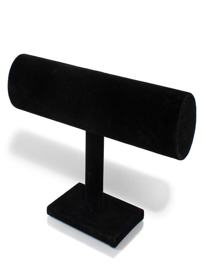 SCIKHEFT Velvet Bracelet Holder Display Stand - Premium Velvet Jewelry Organizer T-Bar Design for Bracelets, Watches, Vendors, and Retail Stores (Black) - Image 3