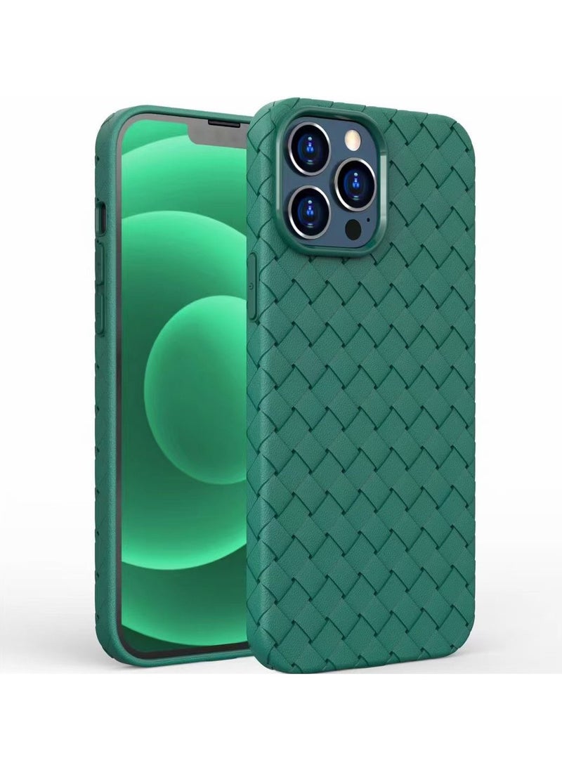 LEEKA - iPhone 13 New Cross Grid Weaving Pattern Cover Design Silicone Case for apple iPhone - Image 1