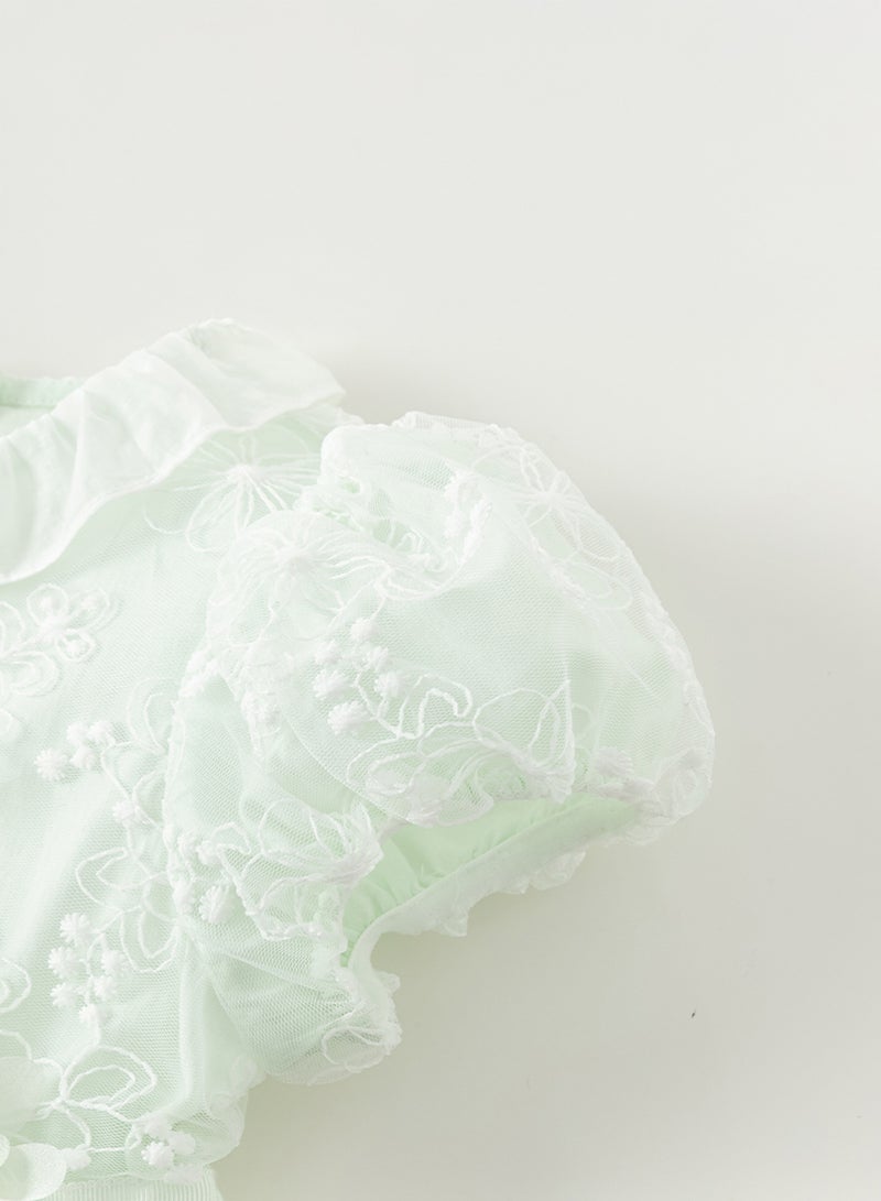 ديف اند بيلا فستان دانتيل باللون الأخضر المائي والنعناع - Image 3