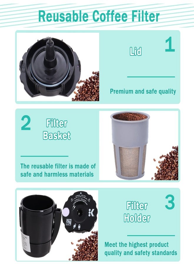 Podoy Reusable Coffee Filter Compatible with Keurigg 𝑲𝒆𝒖𝒓𝒊𝒈 My K Cup 2.0 K300 K250 K350 K375 K400 K450 Coffee Makers with Extra Filter Pod Cleaning Brush - Image 4