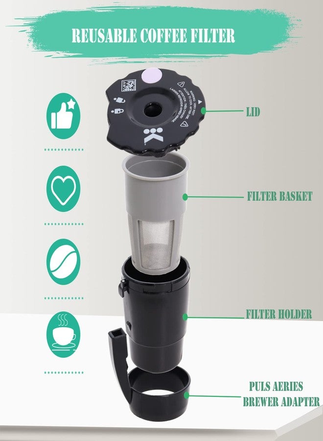 Podoy Reusable Coffee Filter Compatible with Keurigg 𝑲𝒆𝒖𝒓𝒊𝒈 My K Cup 2.0 K300 K250 K350 K375 K400 K450 Coffee Makers with Extra Filter Pod Cleaning Brush - Image 3