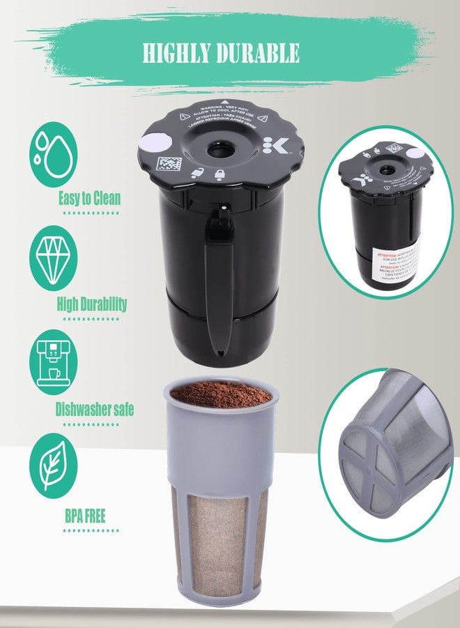 Podoy Reusable Coffee Filter Compatible with Keurigg 𝑲𝒆𝒖𝒓𝒊𝒈 My K Cup 2.0 K300 K250 K350 K375 K400 K450 Coffee Makers with Extra Filter Pod Cleaning Brush - Image 5